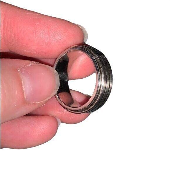 Unisex Stainless Steel Spinner Ring with Groove Detailing Silver Size 8 - Picture 3 of 12